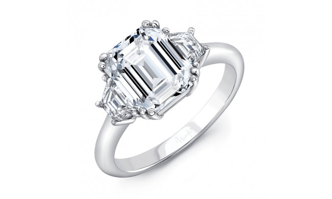 Uneek Three-Stone Ring with 3-Carat Emerald-Cut Diamond Center - LVS1020EM