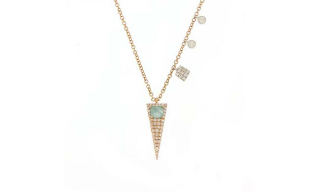 Meira T 14k Rose Gold Diamond and Amazonite Dagger Necklace