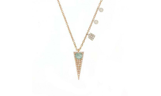 Meira T 14k Rose Gold Diamond and Amazonite Dagger Necklace