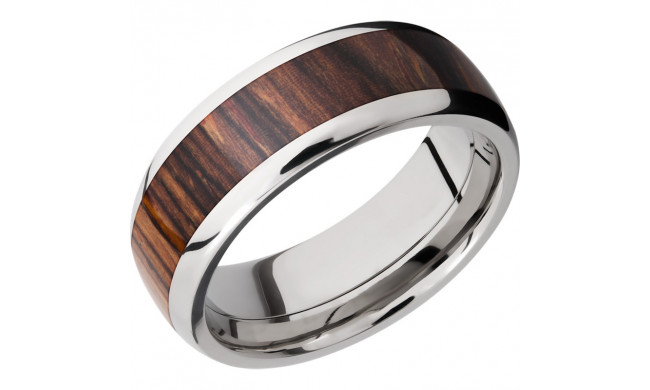 Lashbrook Titanium Hardwood 8mm Men's Wedding Band - HW8D15_NATCOCO+POLISH