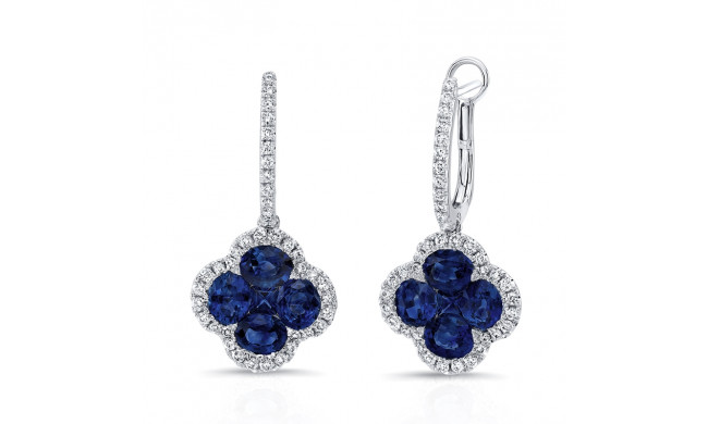Uneek Blue Sapphire Diamond Earrings - LVELG2894S