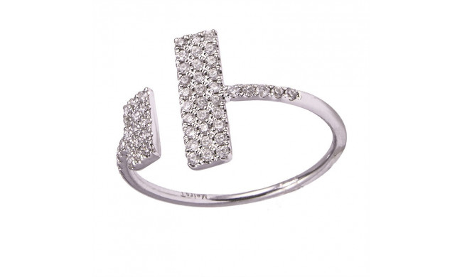 Meira T 14k White Gold Pave Diamond Open Rectangle Ring