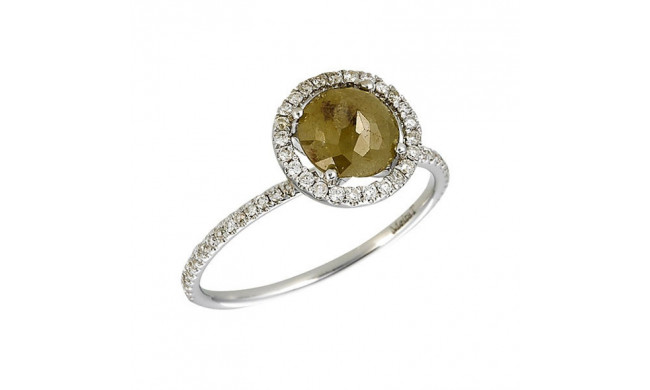Meira T 14k White Gold Rough Diamond Circular Ring