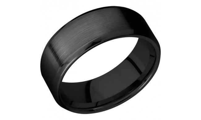 Lashbrook Black Zirconium 8mm Men's Wedding Band - Z8B+SATIN_POLISH