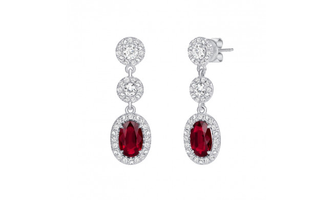 Uneek Oval Ruby Diamond Earrings - LVE940OVRU