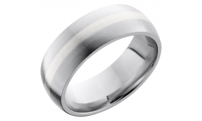 Lashbrook Cobalt Chrome 8mm Men's Wedding Band - CC8D12_SS+SATIN