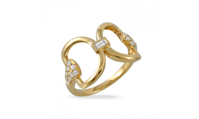 Doves Equestrian 18k Yellow Gold Diamond Ring - R9979