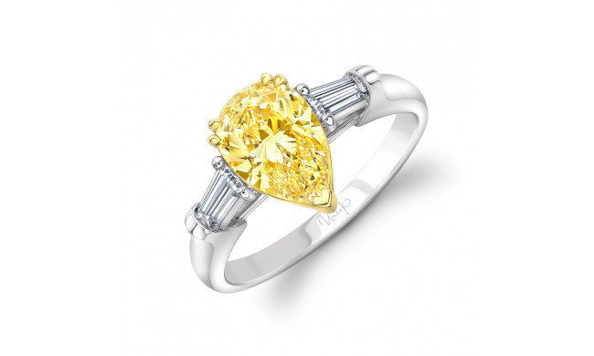 Uneek Pear Shaped Fancy Yellow Diamond Engagement Ring - LVS1024PSFY