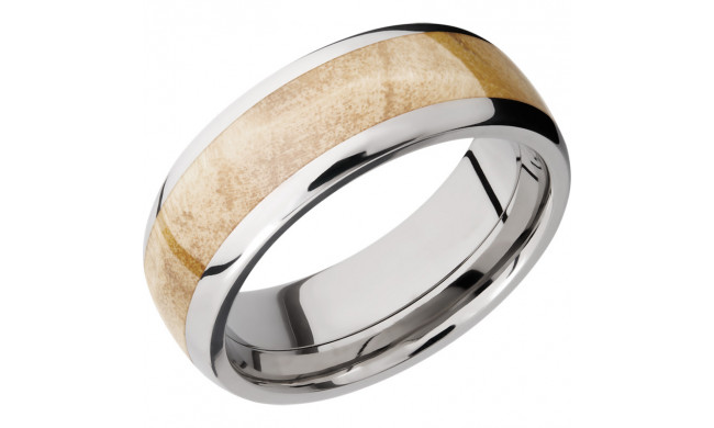 Lashbrook Titanium Hardwood 8mm Men's Wedding Band - HW8D15_BOXELDERBURL+POLISH