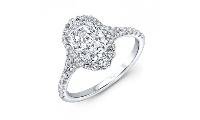Uneek Petals Cushion Cut Diamond Halo Engagement Ring - SWS232DSSW-CU