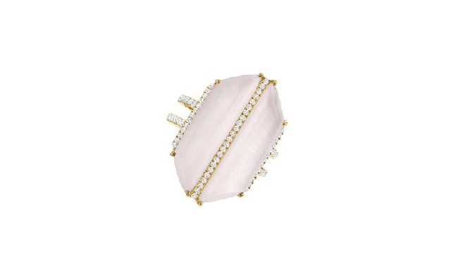Meira T 14k Yellow Gold Diamond and Pink Opal Ring
