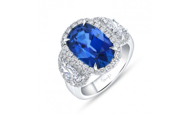 Uneek Precious Oval Blue Sapphire Engagement Ring - R4002OVBSU