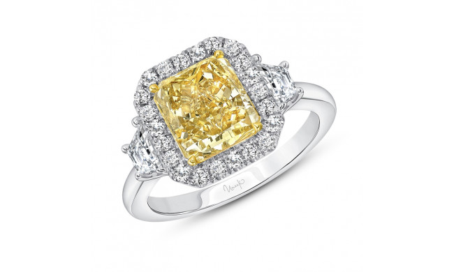 Uneek Radiant Fancy Yellow Engagement Ring - LVS1035RADFY
