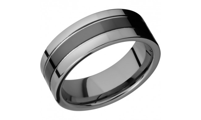 Lashbrook Black Tungsten 8mm Men's Wedding Band - CT08P145+POLISH