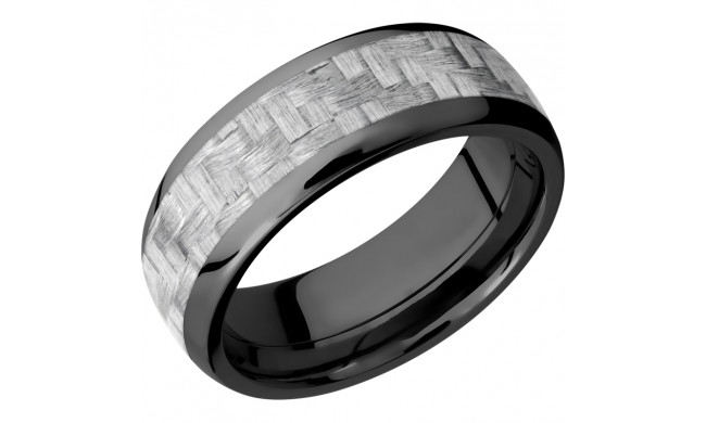 Lashbrook Black Zirconium 8mm Men's Wedding Band - ZC8D15_SILVERCF+POLISH