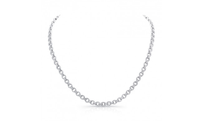 Uneek Diamond Pave Round Link Necklace - LVND09