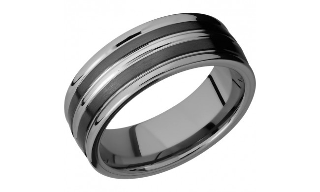 Lashbrook Black Tungsten Men's Wedding Band - TCR8347+SATIN_POLISH