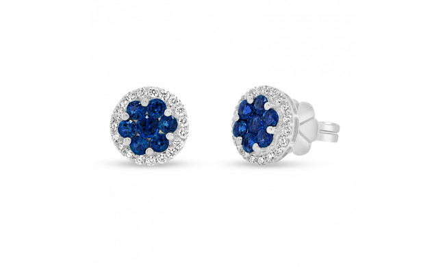 Uneek Blue Sapphire Diamond Earrings - LVEMT0102S