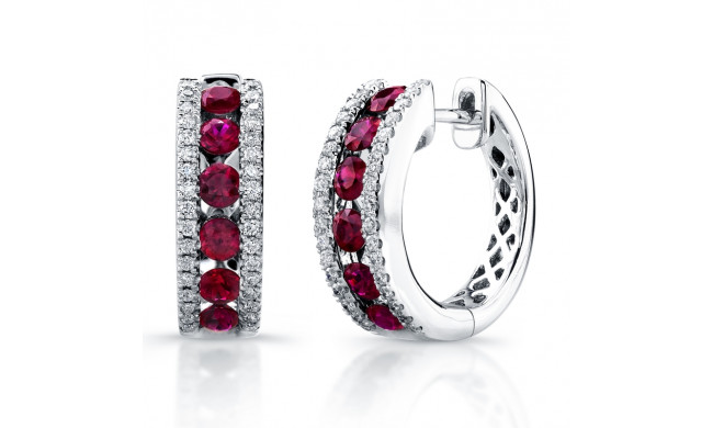 Uneek Saphisto Collection Ruby and Diamond Earrings - E224