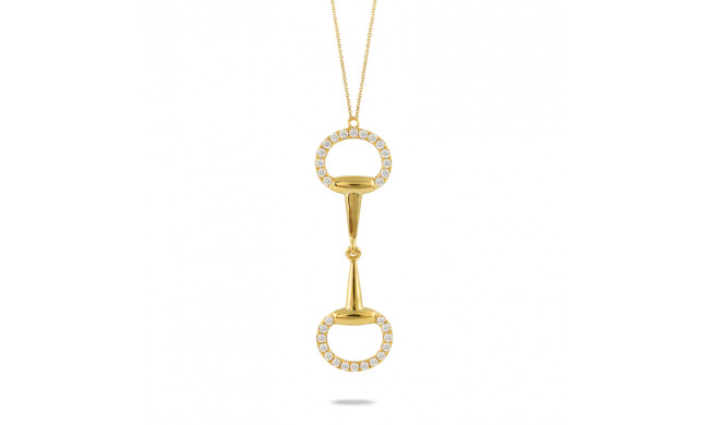 Doves Equestrian 18k Yellow Gold Diamond Necklace - N9764