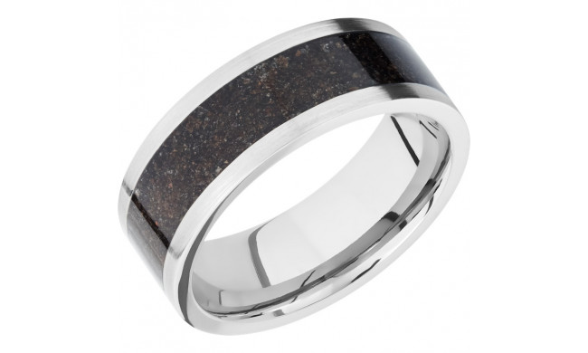 Lashbrook Titanium 8mm Men's Wedding Band - 8F15_BLACKDINO+SATIN