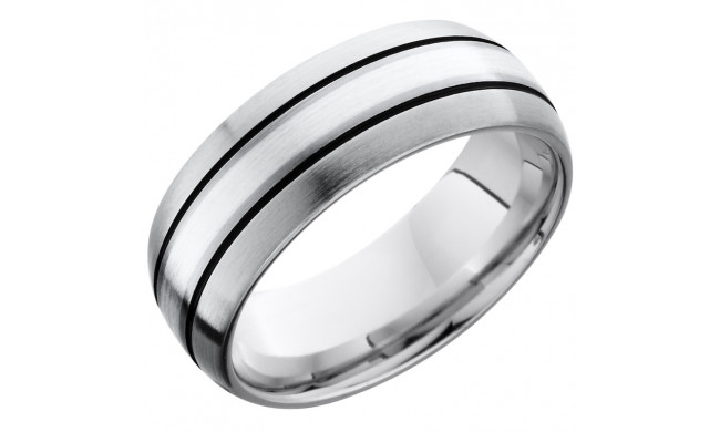 Lashbrook Cobalt Chrome 8mm Men's Wedding Band - CC8D12_SSA+SATIN