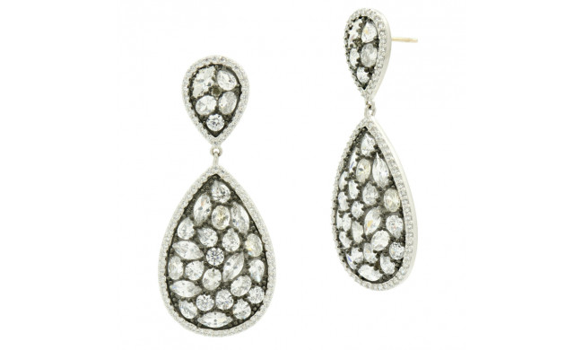 Freida Rothman Rosecut Stones Large Drop Earrings - PRZE020357B-14K