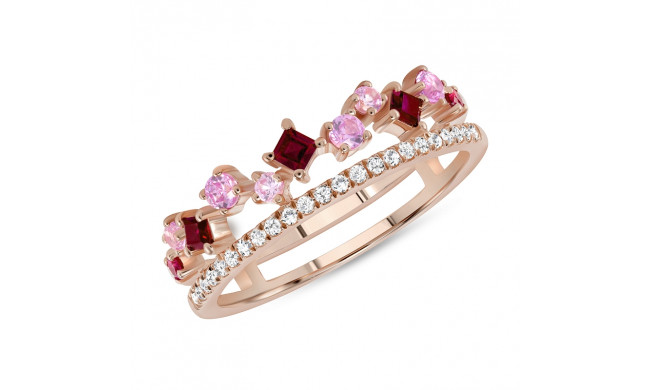 Uneek Stackable Ruby Fashion Ring - LVBAD302RPS