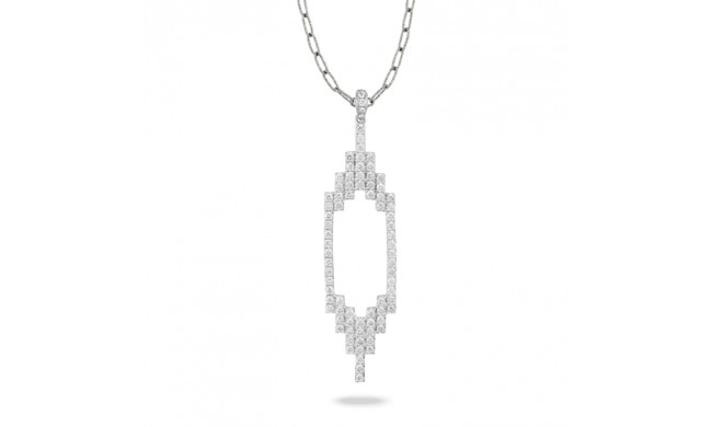 Doves Deco Diamond 18k White Gold Diamond Pendant - P8593-1