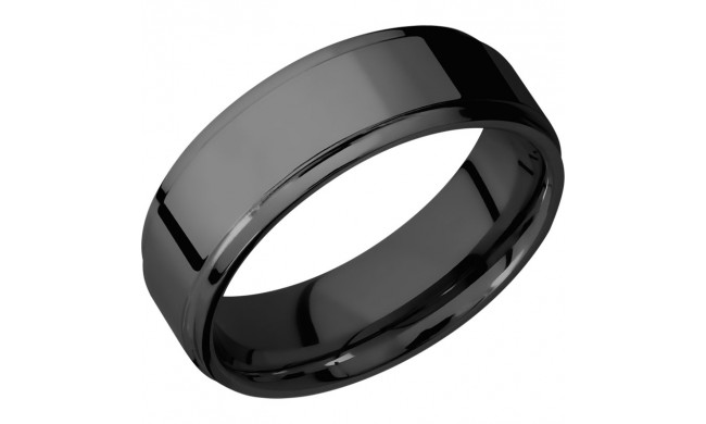 Lashbrook Black Zirconium 7mm Men's Wedding Band - Z7FGE+POLISH