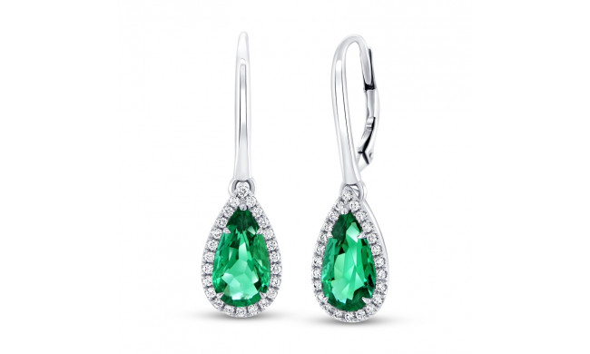Uneek Presious Pear Shaped Green Emerald Earrings - ER4004PSEMU