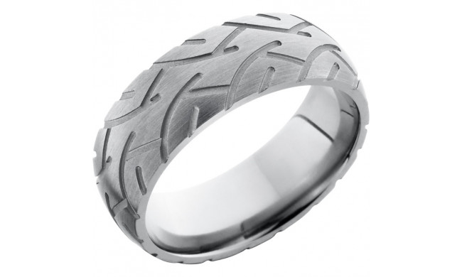 Lashbrook Titanium 8mm Men's Wedding Band - 8DCYCLE2+SAND_SATIN