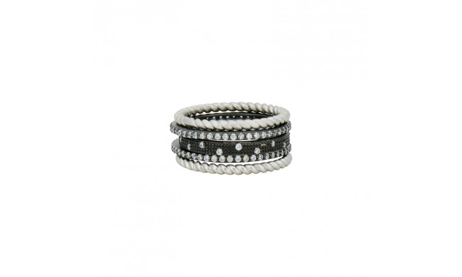 Freida Rothman Twisted Cable 5-Stack Ring - IFPKZR54-7