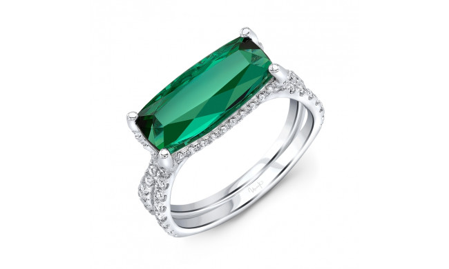 Uneek Cushion Green Indicolite Tourmaline Engagement Ring - R2001GTU