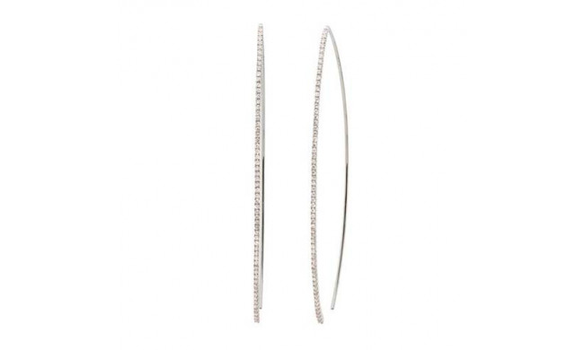 Meira T 14k White Gold Diamond Bar Earrings