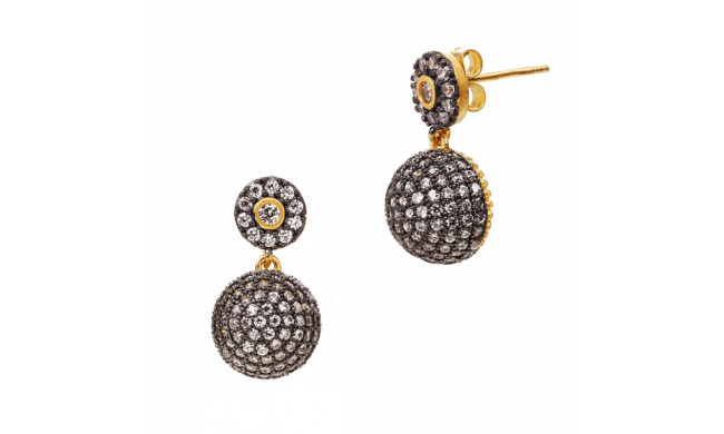 Freida Rothman Pave Dome Drop Earrings - PZE020134B-14K