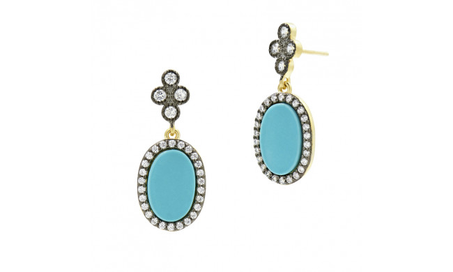 Freida Rothman Touch Of Color Earrings - YRZE020108B-TQ-14K