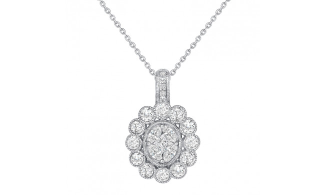 Uneek Petals Design Cluster Diamond CenterPendant - LVPG2340W