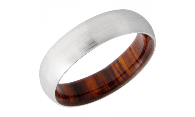 Lashbrook White Cobalt Chrome Hardwood 6mm Men's Wedding Band - HWSLEEVECC6D_DESERTIRONWOOD+SATIN