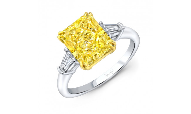 Uneek Radiant Cut Fancy Yellow Diamond Engagement Ring - LVS1070RADFY