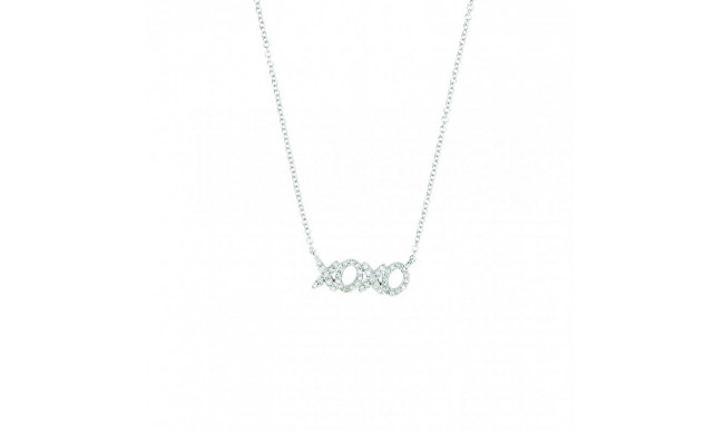 Meira T White Gold Diamond XOXO Necklace