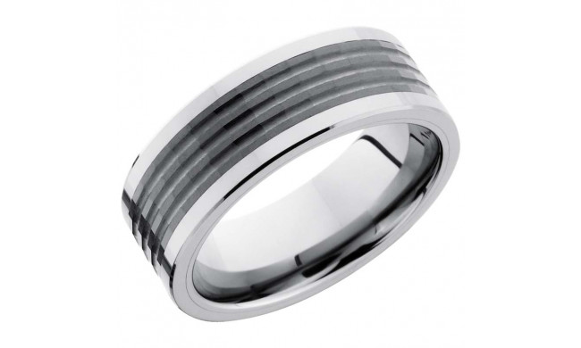 Lashbrook Black & White Tungsten Men's Wedding Band - TCR8449+POLISH