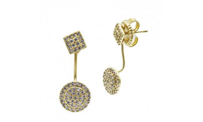 Freida Rothman Pave Disc Jacket Earring - YZE020217B