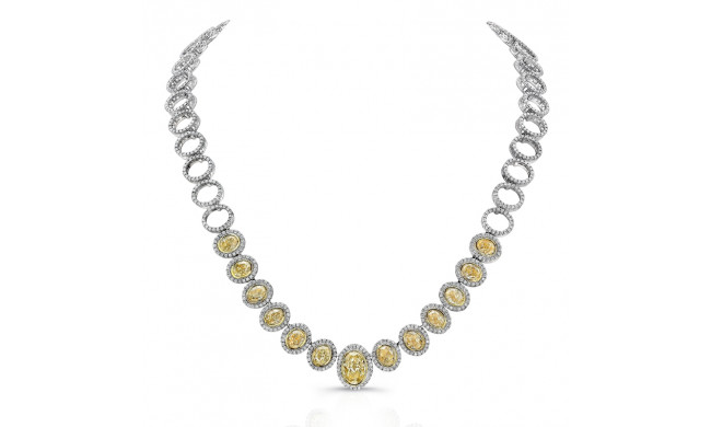 Uneek Oval Fancy Yellow Diamond Necklace - LVN680