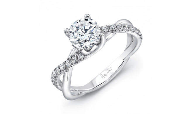 Uneek Round Diamond Engagement Ring with Infinity-Style Crisscross Shank - SM817S-6.5RD