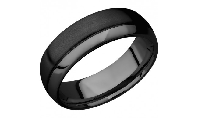 Lashbrook Black Zirconium 7mm Men's Wedding Band - Z7D1.5OC+BEAD_POLISH