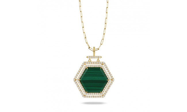 Doves Verde 18k Yellow Gold Gemstone Pendant - P9358MC
