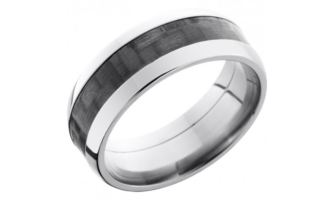 Lashbrook Titanium 8mm Men's Wedding Band - C8D14_CF+POLISH