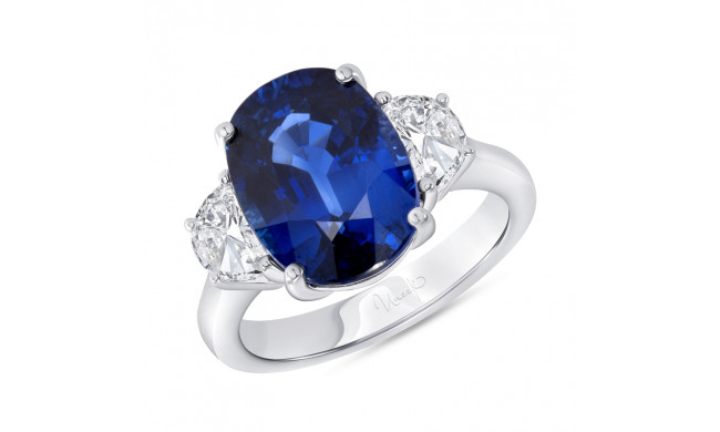 Uneek Oval Blue Sapphire Engagement Ring - LVRMT0708S