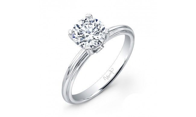 Uneek Classic 1-Carat Round Diamond Solitaire Engagement Ring with Sleek, Stoneless Unity Tri-Fluted Shank and Two Surprise Diamonds, - USMS02-6.5RD